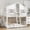 White, variant on Twin over Twin House Bunk Bed with Roof , Window, Window Box, Door , with Safety Guardrails and Ladder, Grey