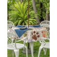 thumbnail image 4 of Outdoor Tablecloth with Umbrella Hole Zipper Colorful Dog Paws Round Tablecloth 60" Waterproof Outside Table Cloth Farmhouse Art Cartoon Rustic Patio Table Cover Tablecloths for Picnic Party, 4 of 8