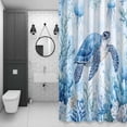 thumbnail image 4 of Summer Blue Bathroom Shower Curtain, Sea Turtles Jellyfish Corals Marine Life Coastal Waterproof Washable Soft Bath Curtain for Bathtub Decor with 12 Hooks&Grommet, 72x72 Inch, 4 of 9