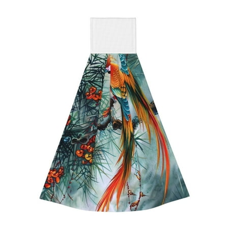 

Yiaed Colorful Birds Pine Branch Print Coral Velvet Wipes Absorbent Wipes Cleaning Cloths Household Table and Dish Wiping Cloths
