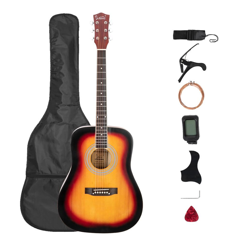 Glarry Acoustic Guitar - Glarry Gt508 41 Adult 6 Steel String Spruce Acoustic Guitar Sunset Walmart Com Walmart Com