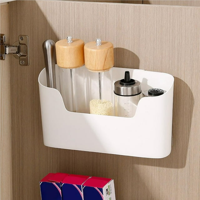 Wall Hanging Storage Box Bathroom Cosmetics Shampoo Organizer storage box seasoning storage Kitchen Seasoning Storage Box Home Table Top Sundries Finishing