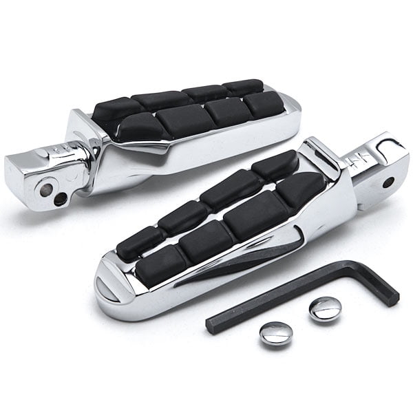 Krator Tombstone Rear Foot Peg Foot Rests Chrome Compatible with Yamaha