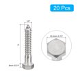 thumbnail image 2 of Uxcell Hex Head Lag Screws Bolts, 1/2" x 3" 304 Stainless Steel Partial Thread Wood Screws, 20 Pack, 2 of 7