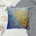 thumbnail image 2 of Orinice  Nature Throw Pillow Cushion Cover, Autumn Trees Gulls Skying in Sky Watercolor Paintbrush Fall Art, Decorative Square Accent Pillow Case, Marigold Yellow, 2 of 5