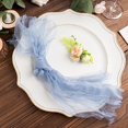 thumbnail image 5 of Balsa Circle 5 Dusty Blue Sheer Crinkled Organza Dinner Table Napkins Wedding Party Events Reception Decorations Supplies, 5 of 8