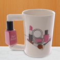 thumbnail image 2 of Tazas de cerámica creativas, kit de herramientas de belleza para niñas, promociones, taza de té y café con asa para esmalte de uñas, tazas personalizadas para mujeres, 2 of 5