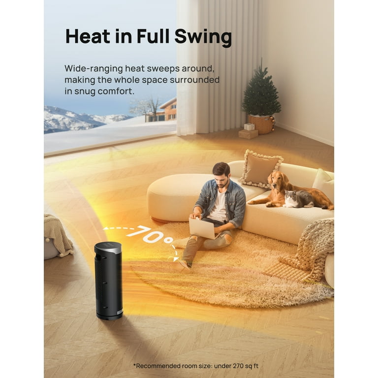 Dreo Space Heater, Heater, Electric Heater, 1500W for Indoor Use, 70°  Oscillating Portable Heater, Remote Control, 12H Timer, Tip-Over Switchu0026  Overheat Protect, for Office Bedroom, Silver - Walmart.com