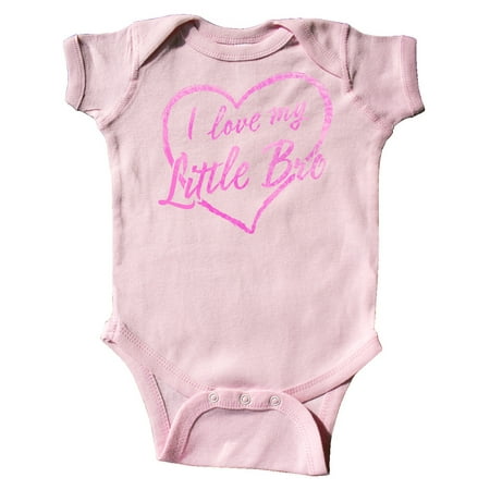 

Inktastic I Love My Little Bro in Pink Chalk Heart Gift Baby Boy or Baby Girl Bodysuit