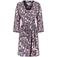 thumbnail image 3 of SofiePJ, Women's, Printed Chemise and Robe 2 Piece Sleep Set, Black Hot Pink, S, 3 of 6