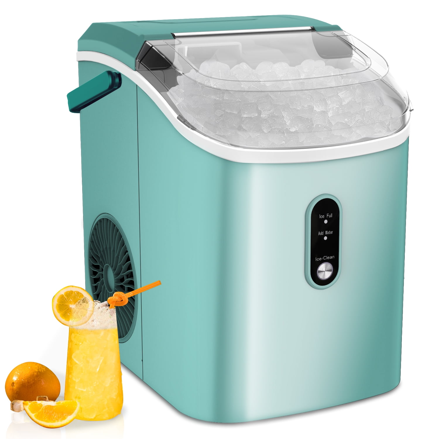 COWSAR 33lbs Countertop Nugget Ice Maker, Potable with Scoop, Soft Nugget  Ice Ready in 10mins, Gray