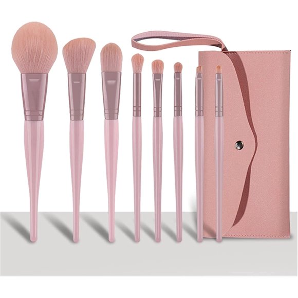 8-piece Premium Professional Makeup Brushes Set with Bag,Great for Foundation Powder,Concealers and Eye Shadows, Liquid Kabuki Brushes