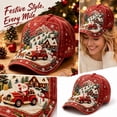 thumbnail image 2 of GrmtClth Reindeer Christmas Baseball Cap Printed Trucker Hat Cute Holiday Costume Accessory Adjustable Red Dad Hat for Adults Festival Daily Wear, 2 of 8