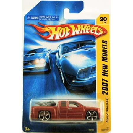 2013 Chevy Silverado Die Cast CHEVY SILVERADO EXT CAB Hot Wheels - 2007 New Models - Chevy Silverado - Ext Cab - w/ Dirt Bike in Bed - Red/Orange Paint - 20/36 - 1:64 Scale Collectible Die Cast Car ()