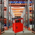 thumbnail image 4 of Multipurpose Height Adjustable Steel Av Utility Cabinet Cart - Red, 4 of 7