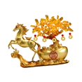 thumbnail image 1 of Figura de caballo, regalo de cumpleaños para negocios, tienda creativa, sala de estar, estatua de resina Oro, 1 of 9