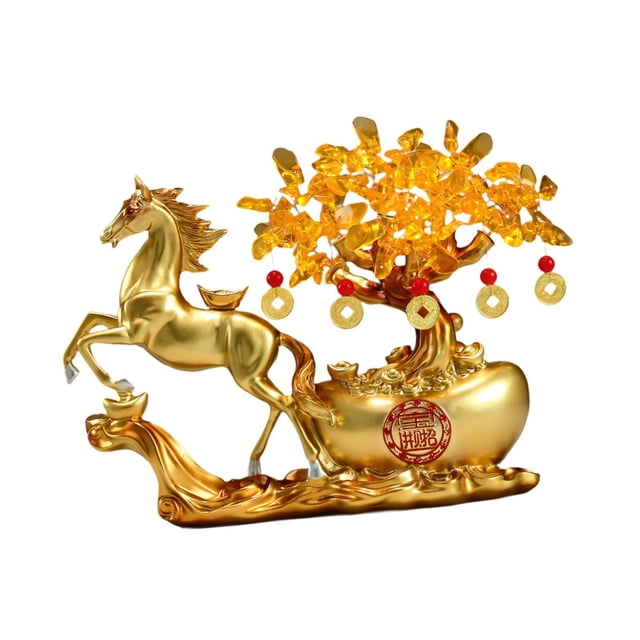 Figura de caballo, regalo de cumpleaños para negocios, tienda creativa, sala de estar, estatua de resina Oro