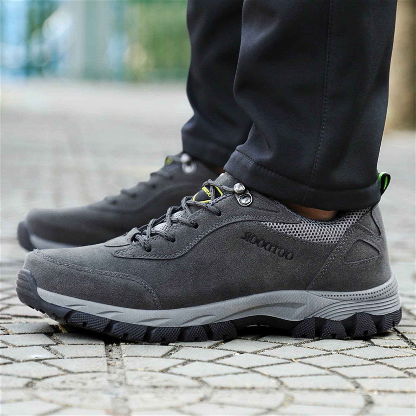 Dakaela Men's Waterproof Hiking Shoes Lightweight Comfortable Anti Slip Outdoor Walking Work Sneakers