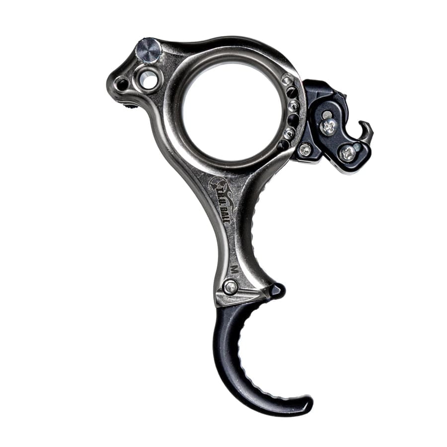 T.R.U. Ball Fulkrum AC Flex 3 Finger Release Aluminum/Brass Quick Silver Finish Medium Handle Customizable Finger Pieces (TFAF-QS-M)
