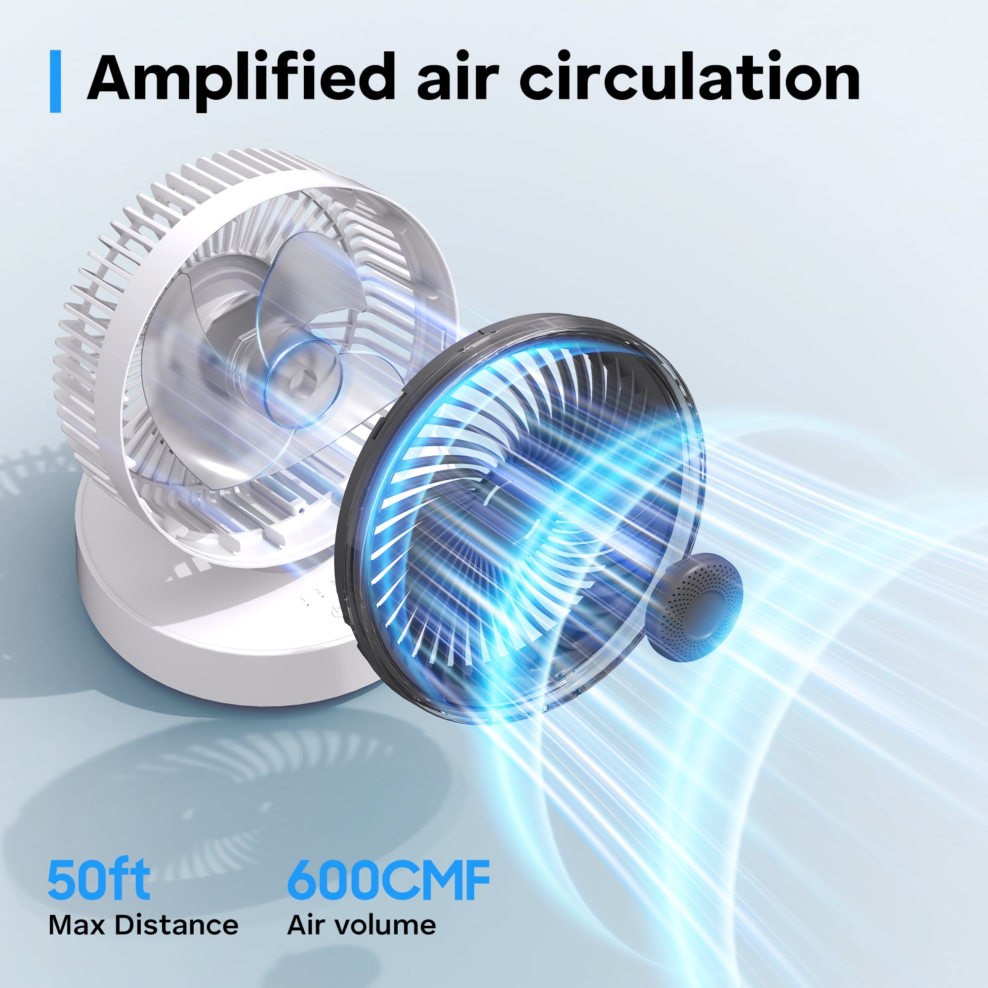 ALROCKET Desk Fans,90° Oscillating Air Circulator,4 Speeds,40ft Powerful Airflow,Oil Diffuser,Portable Fan for Bedroom, Office, Camping