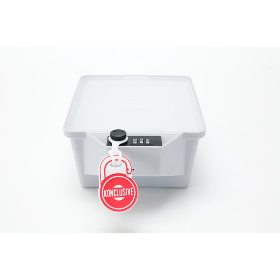 Konclusive Container | Medicine Container With A Lock | Protect Your Medicine At Work & Home | Anti - Theft & Tampering Container| Grey