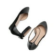thumbnail image 3 of BURUDANI Women Flats Shoes Low Wedge Sandals Ankle Strap Pointed Toe, 3 of 5