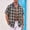 #307-Green, variant on Men Denim Collar Plaid Short Sleeve Shirt Lapel Collar Loose Casual Beach Vacation Daily Streetwear Button Down Shirts Gifts for Father