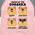 thumbnail image 3 of Instant Message - Quokka Moods - Toddler & Youth Girls Raglan Graphic T-Shirt, 3 of 6