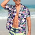 thumbnail image 4 of Picia Plaid Flamingo Gentle Cotton Regular Fit Short Sleeve Casual Hawaiian Shirt for Men-X-Large, 4 of 8