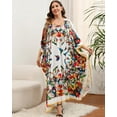 thumbnail image 6 of Edolynsa Plus Size Africa Kaftan Dress Batwing Sleeve Bathing Suit Cover up Long Summer Outfit, 6 of 7