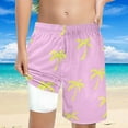 thumbnail image 2 of Utlike Boys Printed Swimming Shorts With Drawstring Elastic Waist High Waisted Loose Casual Swim Trunks With Compression Liner Child Sports Swimsuit Beachwear Size 10 Years-12 Years, 2 of 5