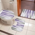 thumbnail image 4 of Purple Gray Bath Mat 3 Piece Bathroom Rug Set, Vintage Country Abstract Gradient Aesthetic Non Slip Bath Rug Contour Mat and Toilet Lid Cover, Absorbent Shower Mats Soft Bath Rugs and Mats Sets, 4 of 8