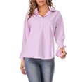 thumbnail image 5 of Dream Lifestyle Lapel Lady Shirt Breathable Plus Size Flare Sleeve Women Blouse for Office, 5 of 8