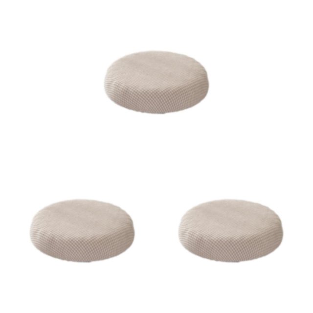Decodeary Soft And Stool Cushions With Elastic Band – Any Space Round Cushion Polyester Seat Covers Fits Most Stools khaki 3Set