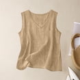thumbnail image 2 of Tank Tops for Women V Neck Cotton Linen Loose Sleeveless Casual Tops Summer Tops, 2 of 4