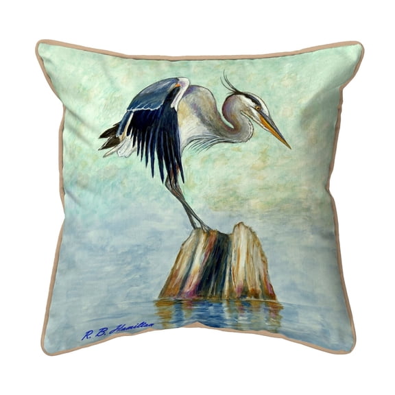 Betsy Drake SN1175 12 x 12 in. Balancing Heron Indoor & Outdoor Pillow, Small