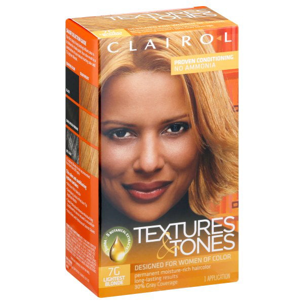 Clairol Textures & Tones Permanent Hair Color, 7G Lightest Blonde, Hair  Dye, 1 Application 