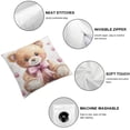 thumbnail image 4 of Patifu Cute Kawaii Bear Cushion Cases Kawaii Dreamy Bow Throw Pillow Covers for Girls,Pink Romantic Princess Bowknot Pillow Covers,Cartoon Animal Decorative Square Pillowcases 24x24in, 4 of 5