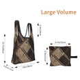 thumbnail image 2 of Shopping Bag 17.5×4.5×15in Crack Resistant Waterproof Super Large Capacity Reusable Extended Handle Can Be Carried Or One Shoulder Argyle Plaid Brown_17043_2, 2 of 8