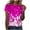 Hot Pink, variant on ICHUANYI Womens Casual Sparkling Crystal Print Crew Neck Short Sleeve Top Fashion Clothing