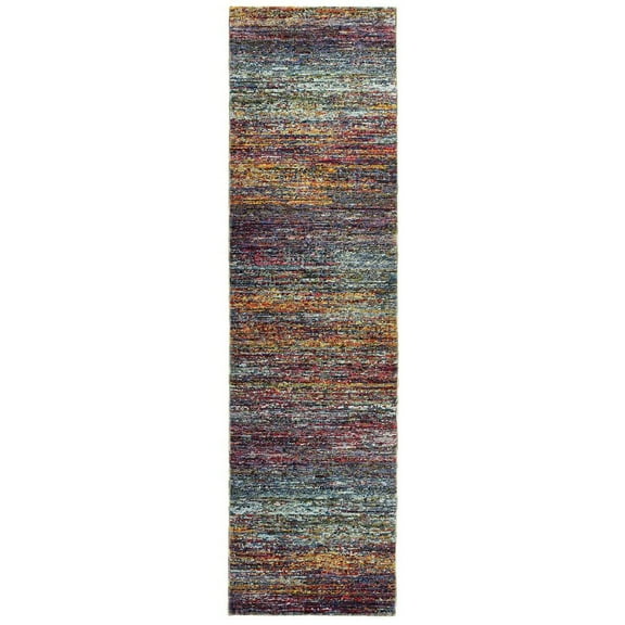 Oriental Weavers Atlas Area Rug - 8037B - 2'3" x 8' - in Multicolor - Modern Abstract Style, Stain Resistant, Family and Pet Friendly , Entryway, Hallway Runner Rug