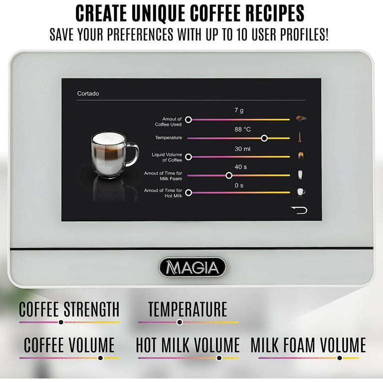 Zulay Magia Model 1002371 Super Automatic Coffee Espresso Machine New Open  Box
