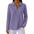 thumbnail image 5 of NominalSnug Sweatshirts for Women Long Sleeve Shirts V Neck Collared Loose Fit Pullover Tops, 5 of 8