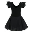thumbnail image 3 of Ballet Leotards for Girls Size 7-8 Years Old Black Ruffle Sleeve Practice Dancewear, 3 of 7