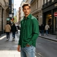 thumbnail image 2 of Mfakffe Mens Dress Shirts Long Sleeve Button Down Plaid Shirts Business Casual Tops with Pocket, 2 of 5