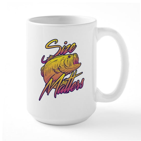 CafePress - Size Matters - 15 oz Ceramic Large White Novelty Mug