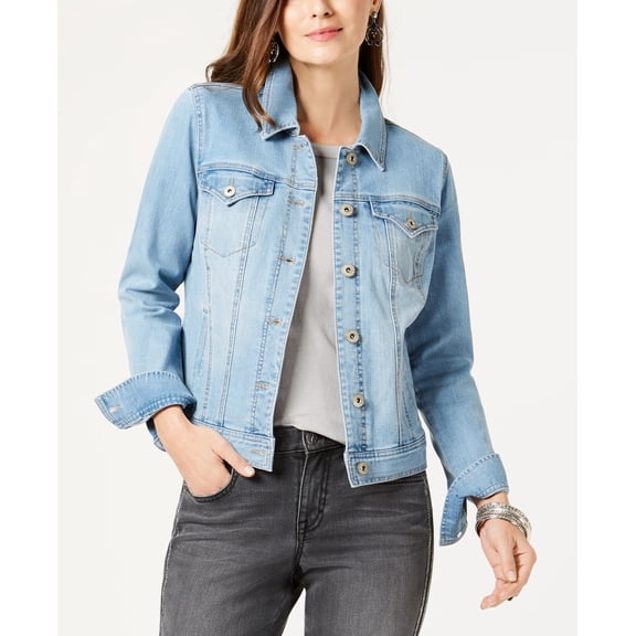 Style & Co. Denim Jacket Mosaic Wash Boulevard XL