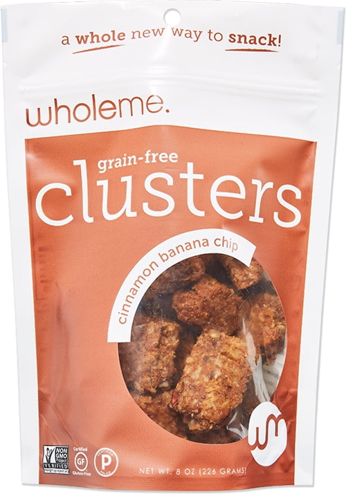 WholeMe, Grain-Free Granola, Gluten Free, Grain-Free Cinnamon Banana Chip Clusters, 8 oz