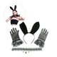 thumbnail image 3 of BRIGHTFUFU 1 juego de guantes de encaje encantadores, orejas de conejo, diadema, horquilla, collar de cosplay (negro), 3 of 8