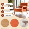 thumbnail image 2 of PAPROOS Mid Century Modern Accent Chair with Arms, Upholstered Reading Chair with Solid Rubberwood Frame, Lumbar Pillow and Thick Cushion for Living Room Bedroom, Orange, 2 of 8